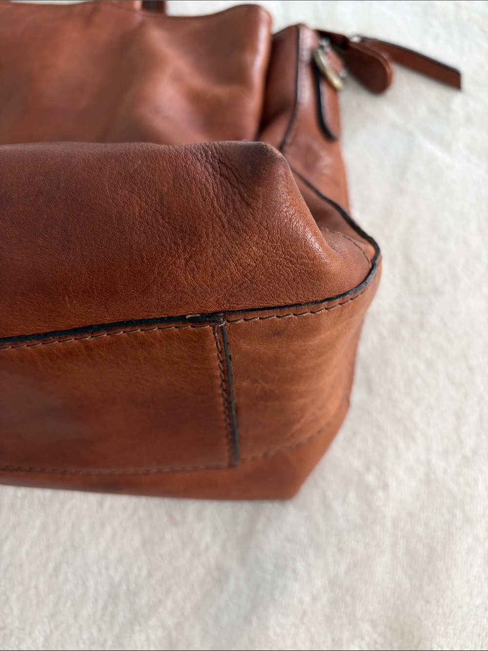 Classic Brown Leather Tote Bag - Picture 6 of 13